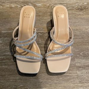 Womens strappy glitter sandal by A New Day from Target.